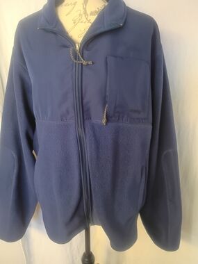 Chaps Men's Navy Full-Zip Fleece Jacket Size XL